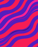 Crimson Pink Flowing Waves Rug