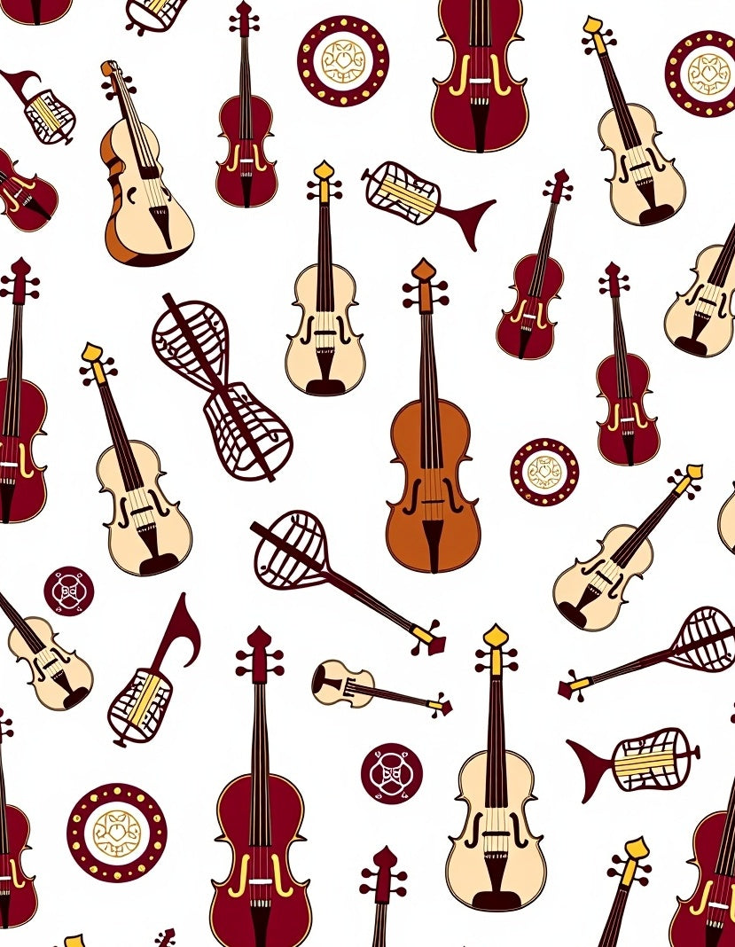 Musical Instrument String Art Design Rug