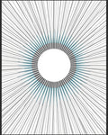 Modern Teal Sunburst Rays Rug