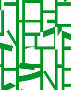 Green Linear Graphic Pattern Rug