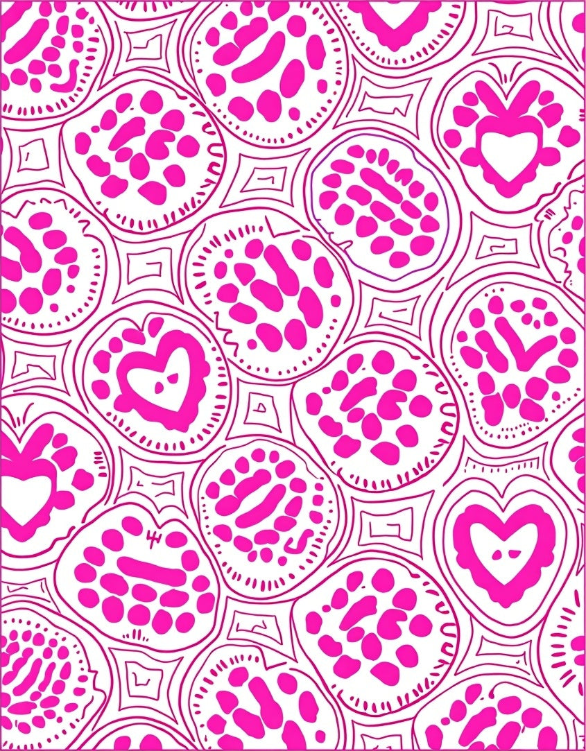 Whimsical Heart Dot Pattern Rug