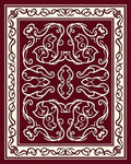 Rich Red Cream Filigree Pattern Rug