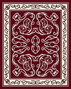 Rich Red Cream Filigree Pattern Rug