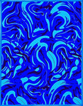 Vivid Blue Swirl Abstract Pattern Rug