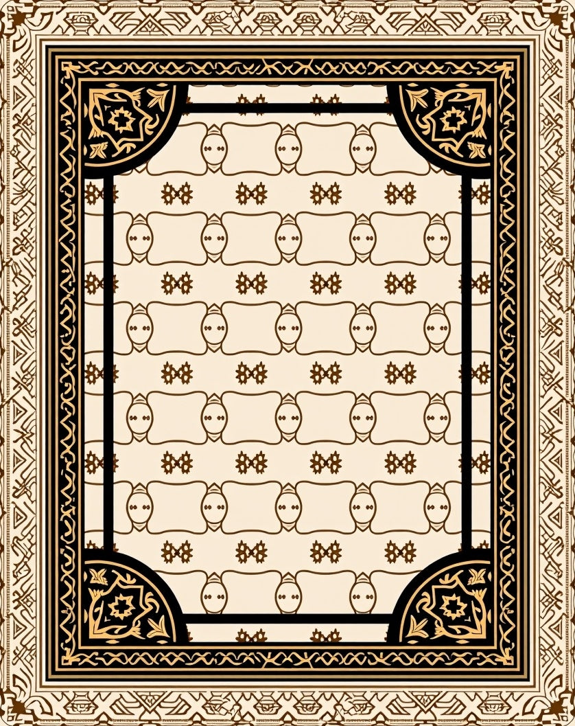 Elegant Beige Geometric Contemporary Rug