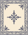 Intricate Floral Border Damask Pattern Rug