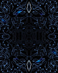 Abstract Blue Electric Symmetry Rug