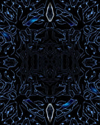 Abstract Blue Electric Symmetry Rug