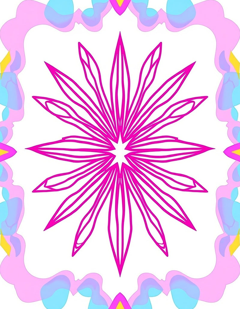 Bold Floral Starburst Pink Pattern Rug