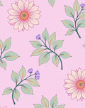 Delicate Floral Pattern In Pink Rug
