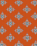 Ornate Floral Motif Red Orange Pattern Rug