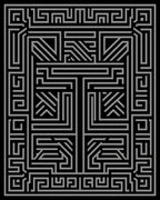 Modern Geometric Maze Pattern Rug