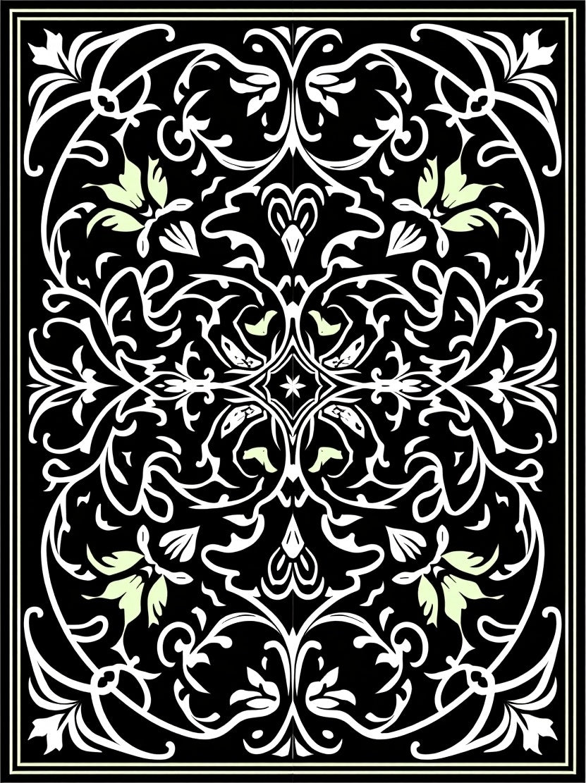 Classic Flourish Leaf Arabesque Design Rug