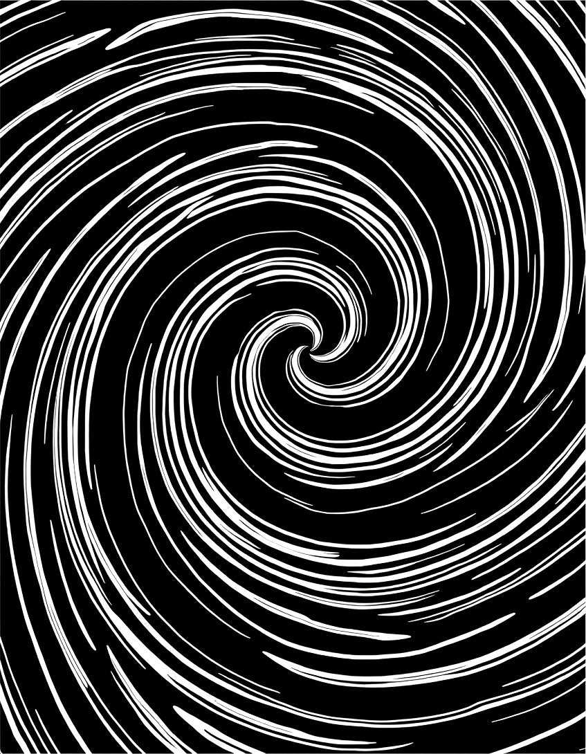Monochromatic Swirl Line Pattern Rug