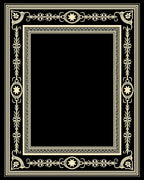 Cream Floral Star Accented Border Rug