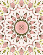 Floral Mandala Design with Pink Petals Rug