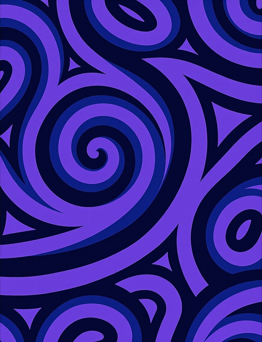 Purple Blue Swirl Pattern Rug