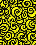 Bold Yellow Swirl Abstract Pattern Rug