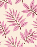 Pink Leaf Pattern Botanical Design Rug