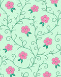 Pink Blossom Vine Whimsical Pattern Rug