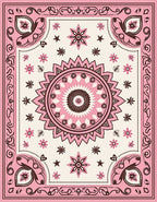 Pink Floral Mandala Pattern Rug