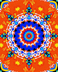 Vibrant Radial Mandala Pattern Rug