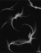 Abstract White Swirls Dark Background Rug