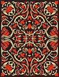 Ornate Floral and Vine Pattern Rug