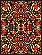 Ornate Floral and Vine Pattern Rug