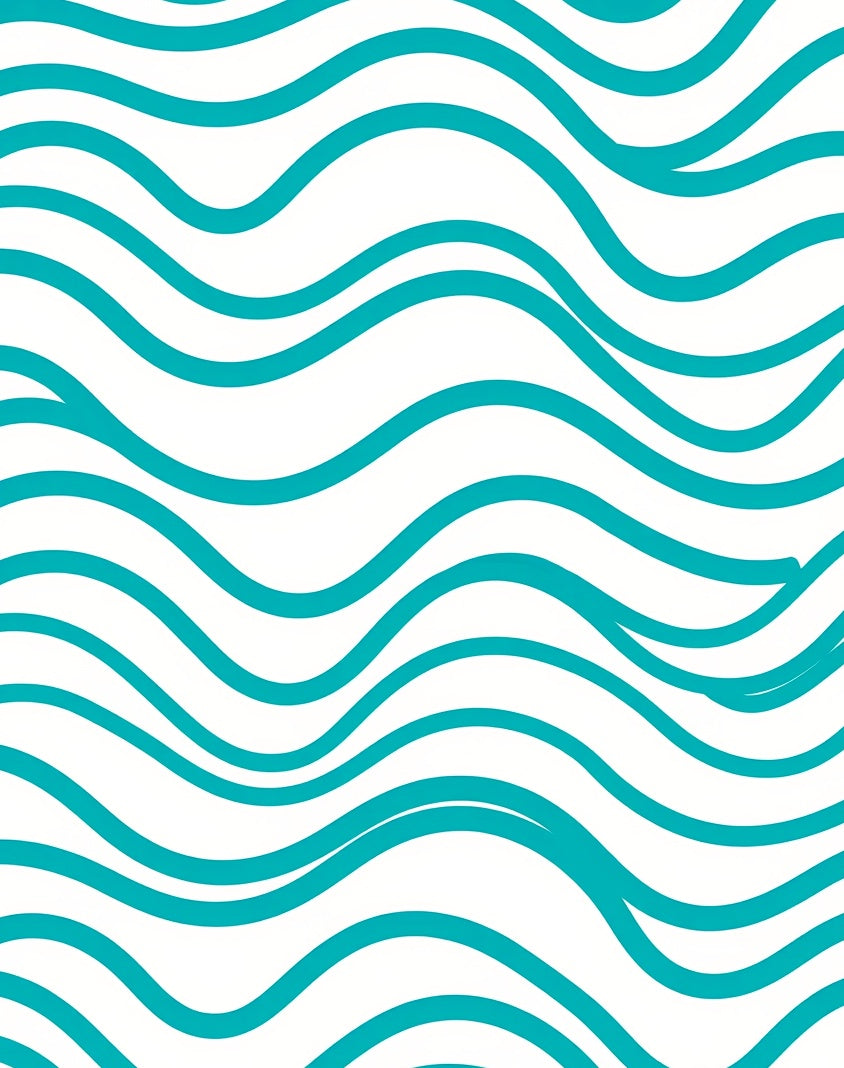 Teal Wave Abstract Pattern Rug