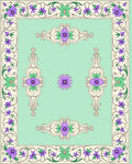 Elegant Purple Floral Border Design Rug
