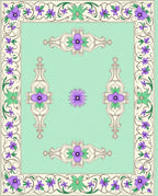 Elegant Purple Floral Border Design Rug