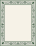 Elegant Dark Green Floral Border Design Rug