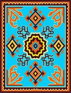 Bold Ethnic Geometric Diamond Rug