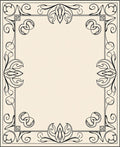 Elegant Black Swirling Floral Frame Rug