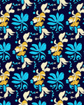 Bold Floral Pattern With Blue Gold Rug