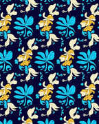 Bold Floral Pattern With Blue Gold Rug
