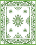 Elegant Green Floral Scrollwork Design Rug