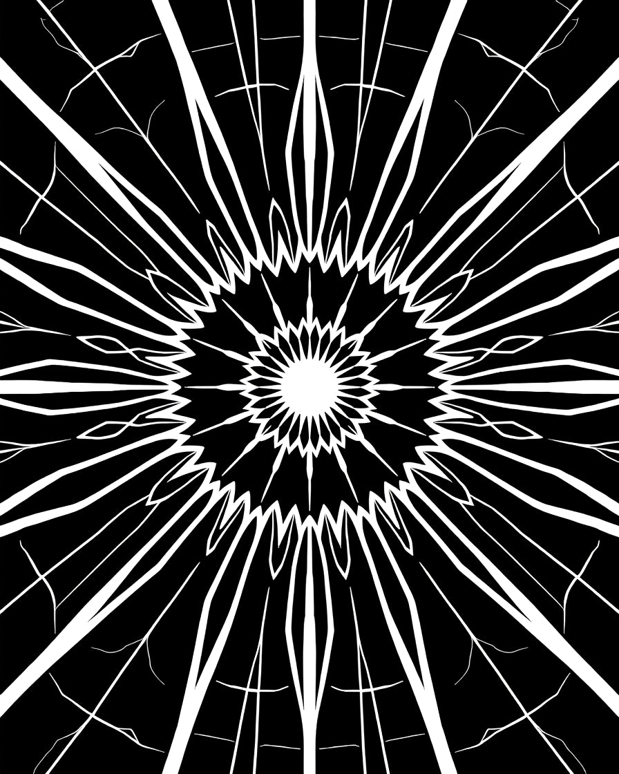 Bold Radial Starburst Pattern Rug