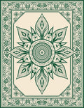 Intricate Floral Mandala Frame Design Rug
