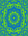 Vibrant Neon Psychedelic Mandala Rug