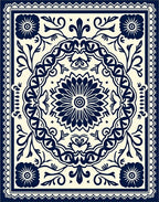 Floral Medallion With Contained Vines Rug