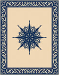 Ornate Blue Starburst Trellis Rug