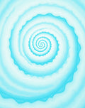 Cool Blue Fractal Spiral Design Rug