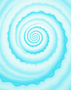 Cool Blue Fractal Spiral Design Rug