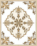Ornate Floral Scrollwork With Cream Rug