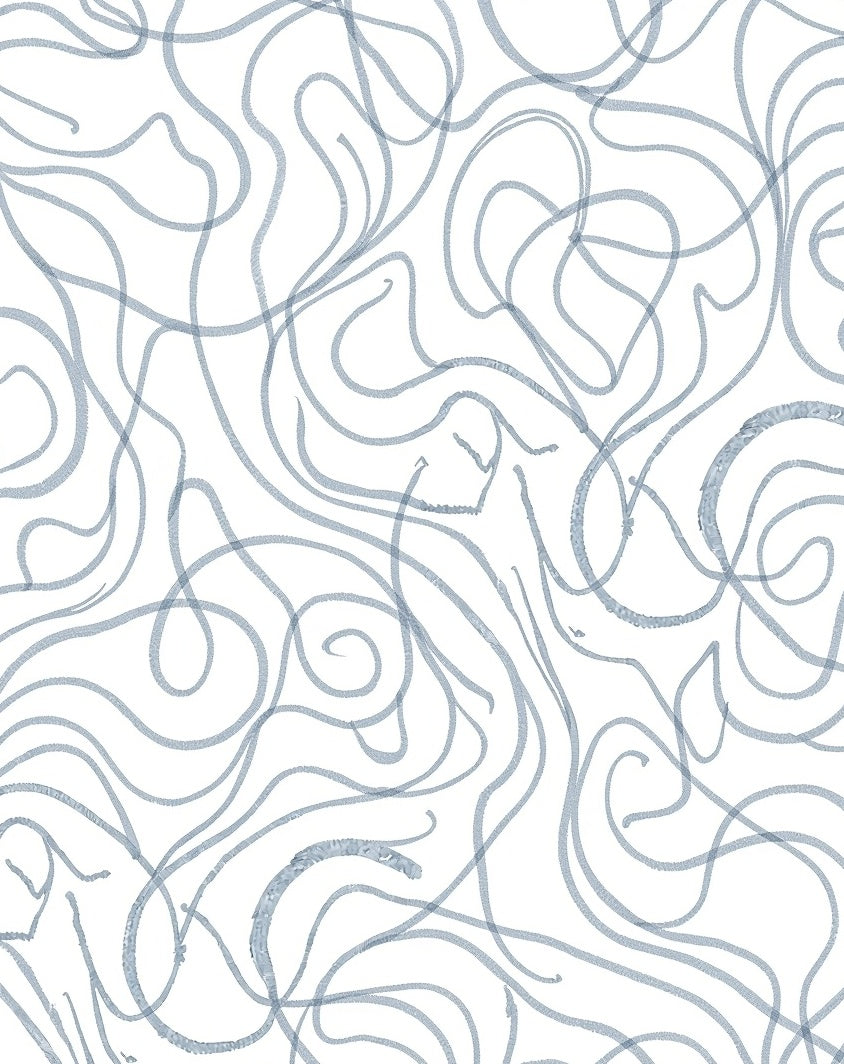Cool Blue Swirl Abstract Pattern Rug