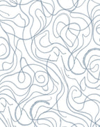 Cool Blue Swirl Abstract Pattern Rug