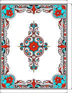 Vibrant Floral Scrollwork Centerpiece Rug