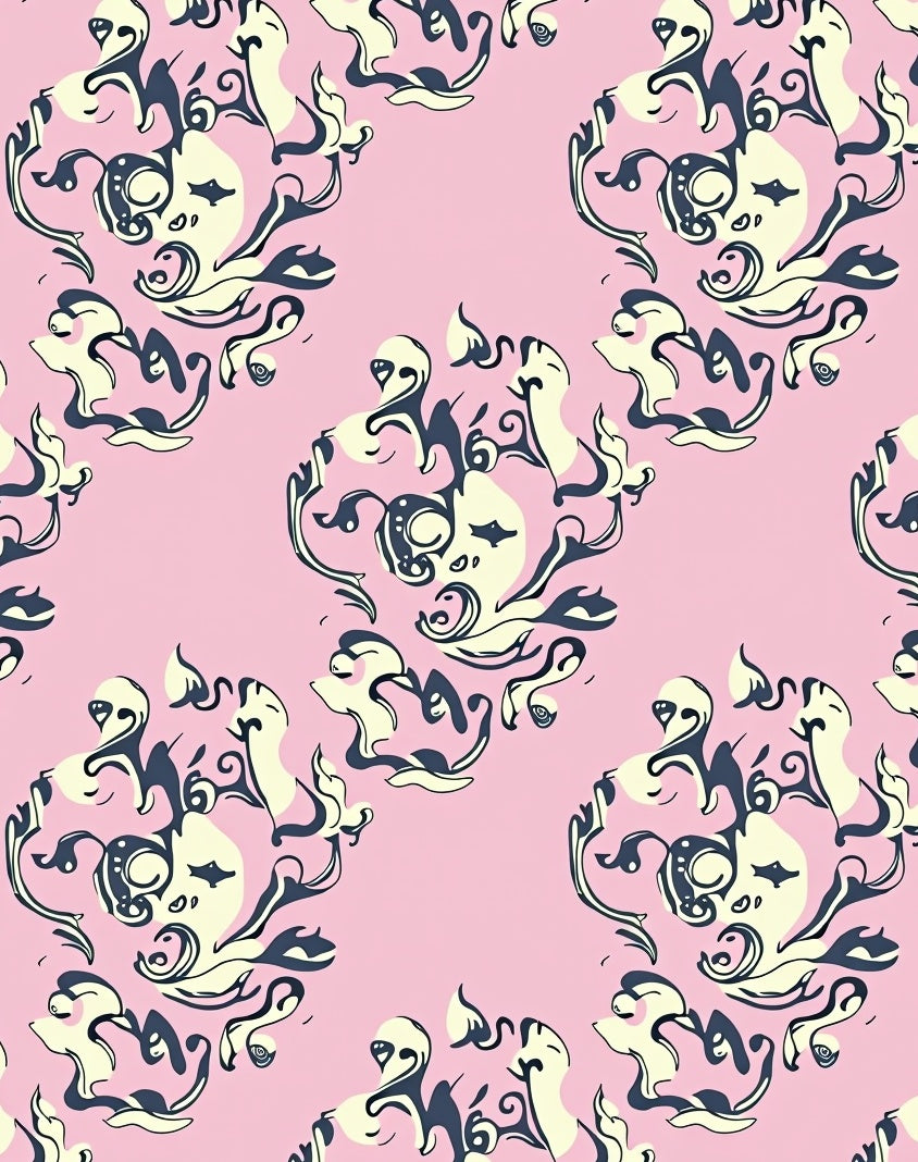 Abstract Swirls Baroque Pattern Rug